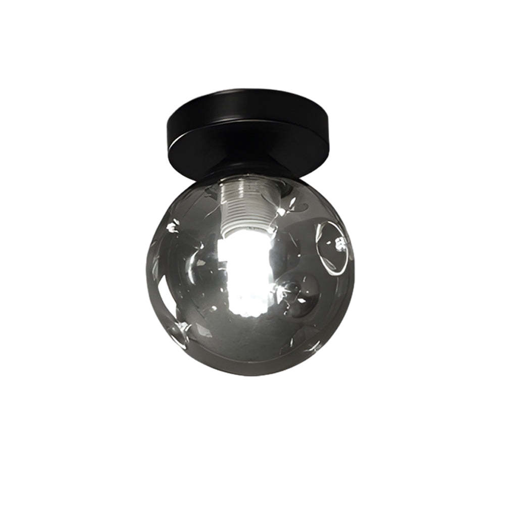 Nordic Corridor Amber Smoky Glass Ceiling Light