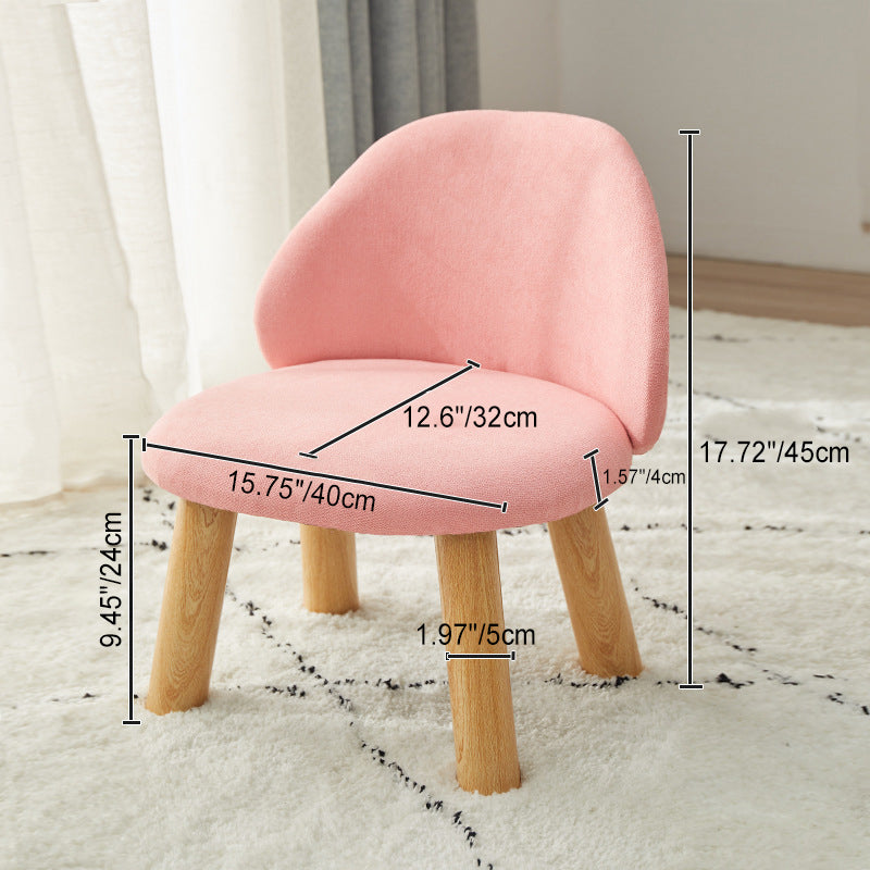 Nordic Fabric Round Entryway Footstool — Blue