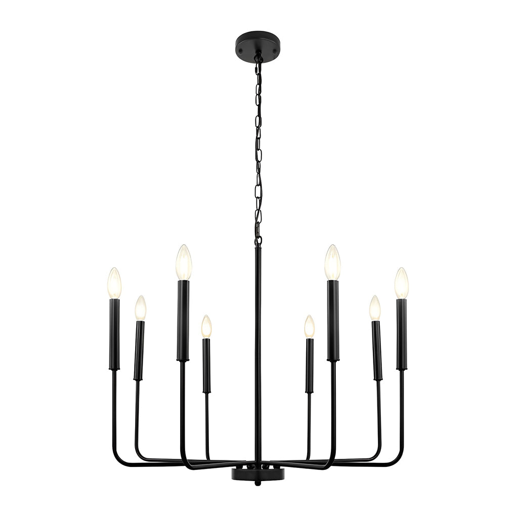 8-Light Candle LED 3-Step Dimming Industrial Chandelier