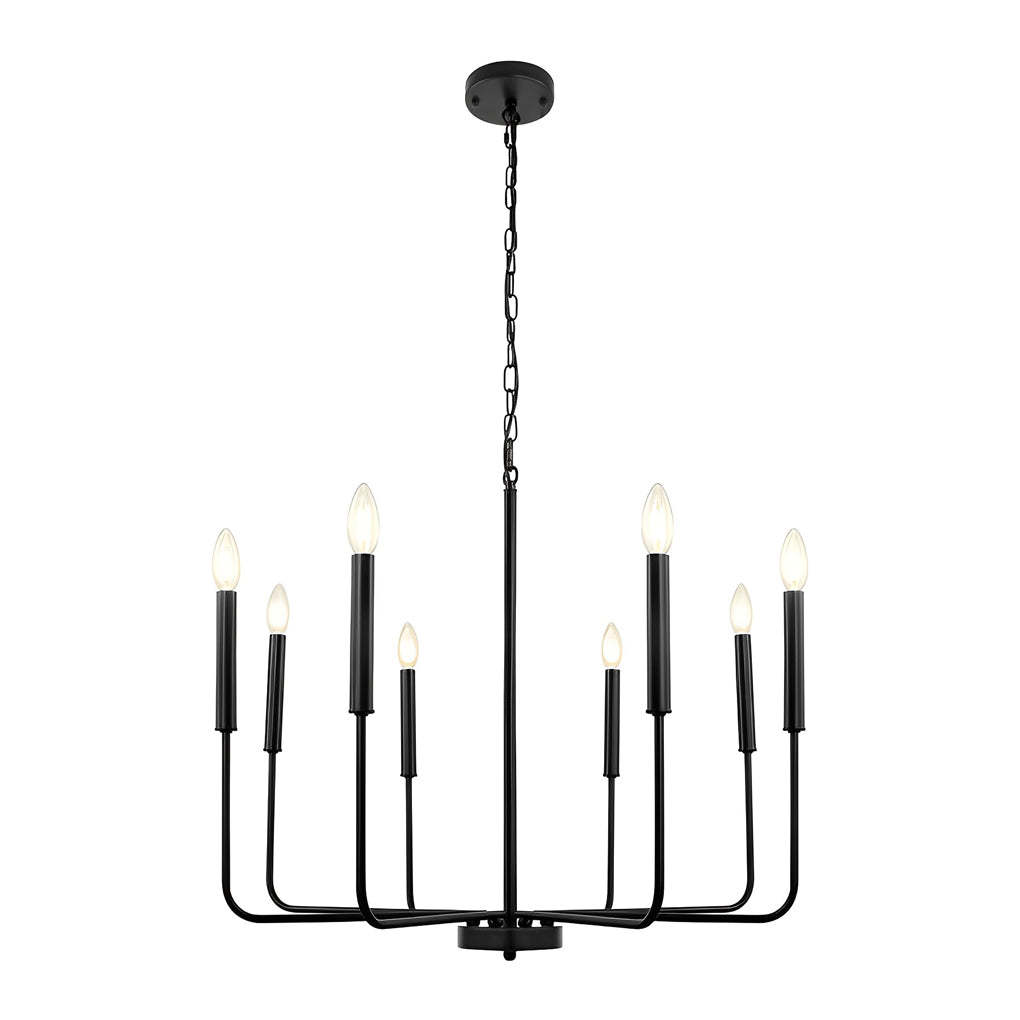 8-Light Candle LED 3-Step Dimming Industrial Chandelier