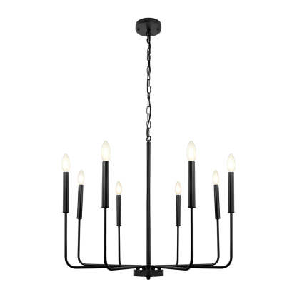 8-Light Candle LED 3-Step Dimming Industrial Chandelier