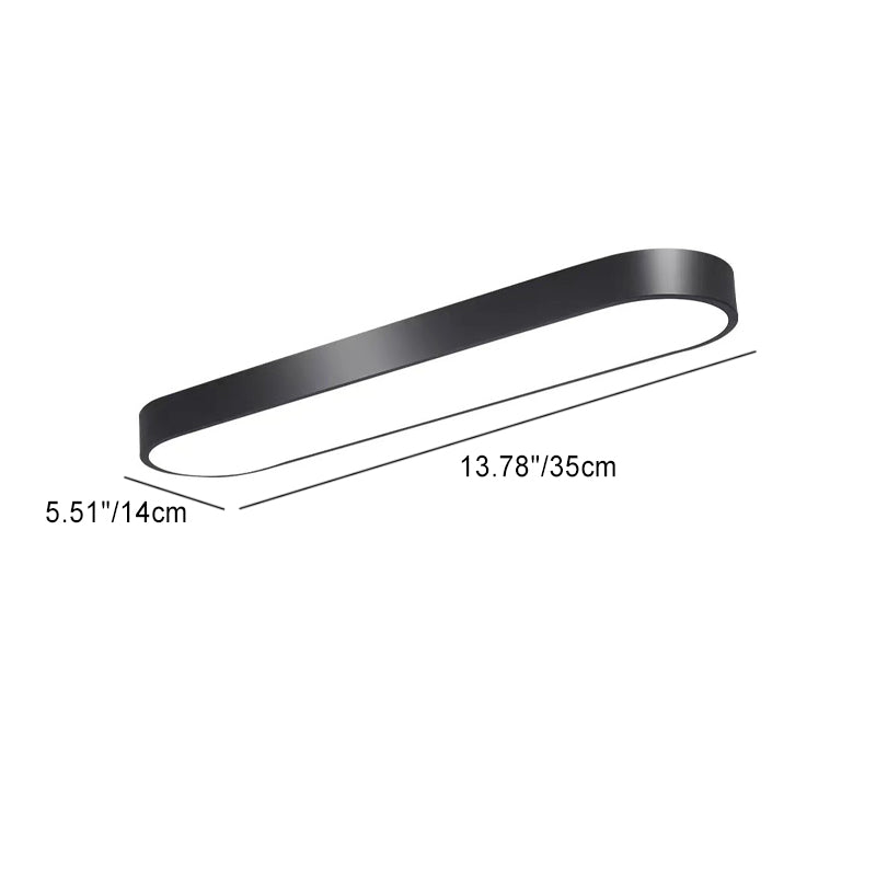Minimalist Elliptical Strip Iron Flush Mount Light
