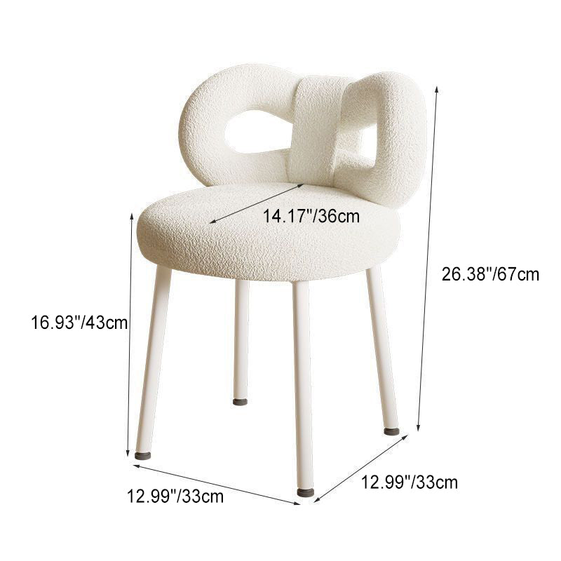 Nordic Lambswool Butterfly Vanity Stool — Pink