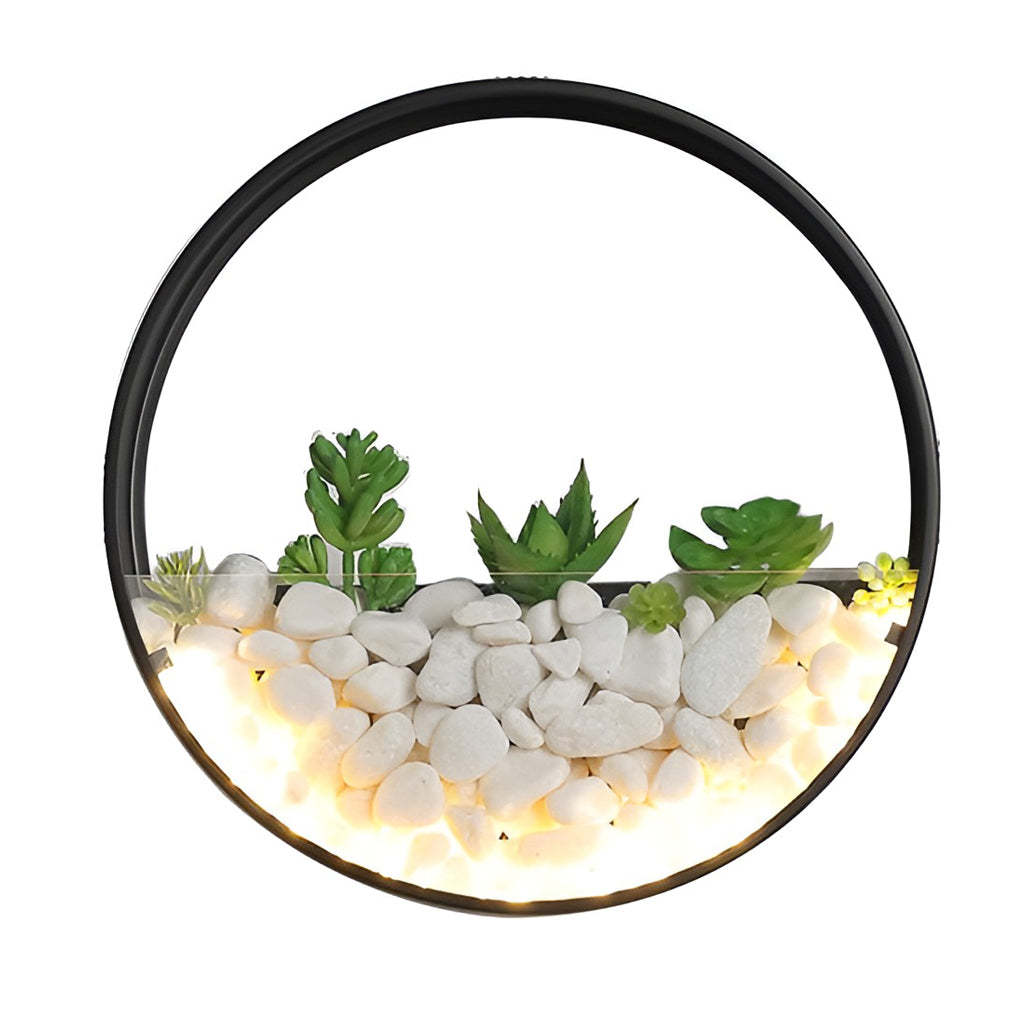 Round Small Artificial Plants Stones 18w LED Modern Outdoor Wall Light-Lighom
