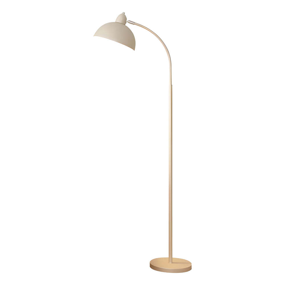 White Task Chrome Arc Floor Lamp with Dome Shade-Lighom