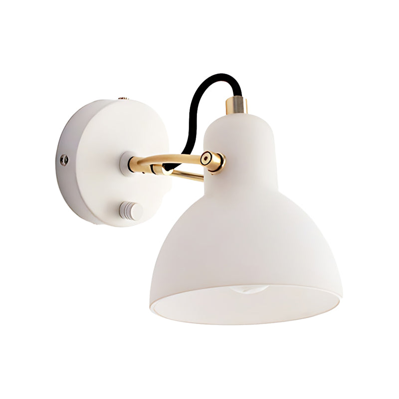 Creative 235° Rotatable White Glass Shade Minimalist Nordic Wall Lamp-Lighom