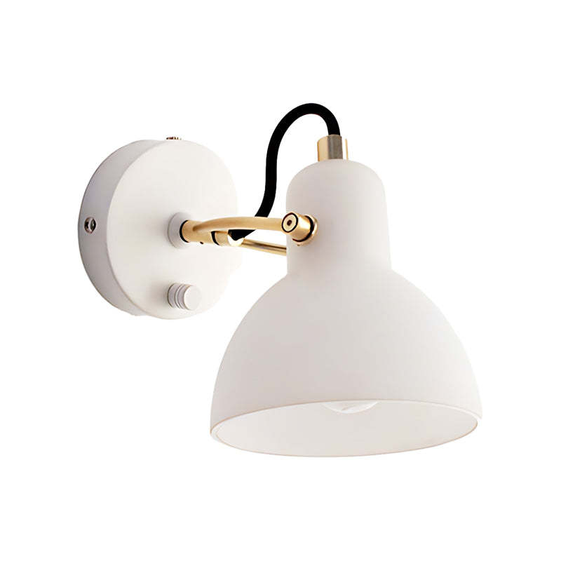 Creative 235° Rotatable White Glass Shade Minimalist Nordic Wall Lamp-Lighom