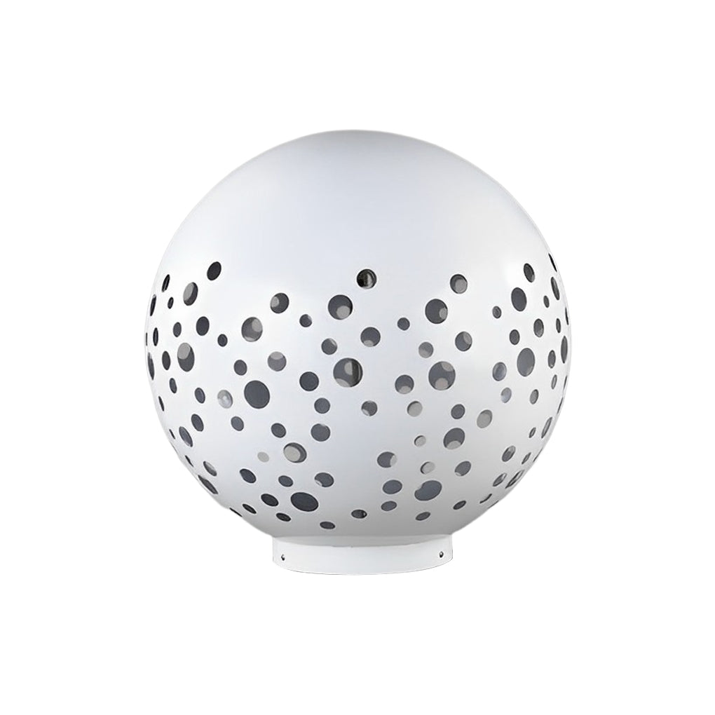 Waterproof Round Metal Hollow White Modern Outdoor Lanterns Lawn Lamp-Lighom