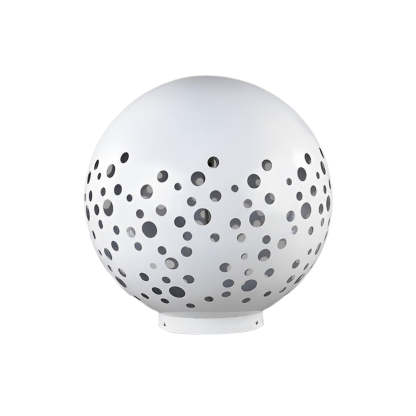 Waterproof Round Metal Hollow White Modern Outdoor Lanterns Lawn Lamp-Lighom