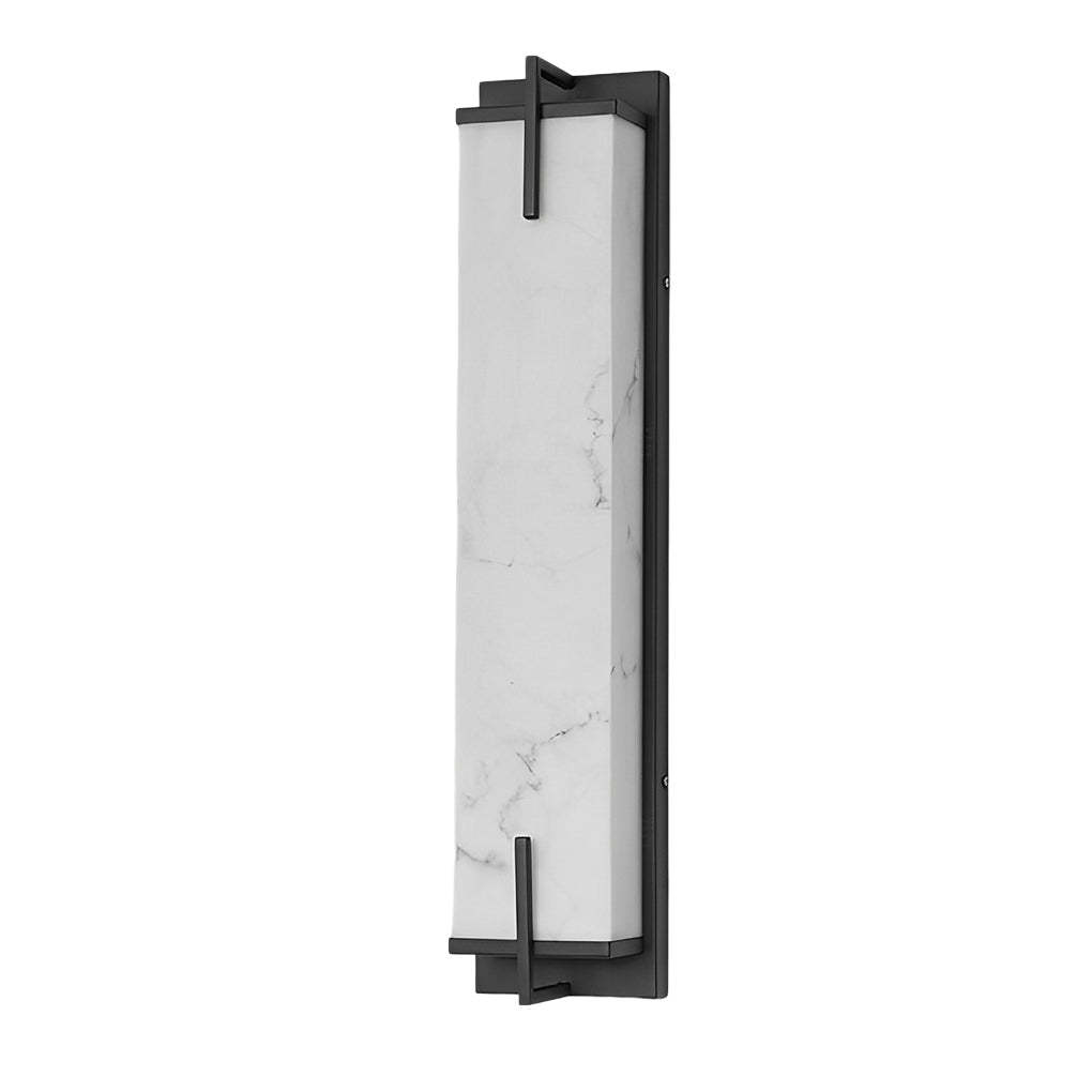 Resin Rectangular Waterproof LED Black Modern Outdoor Sconce Lighting-Lighom