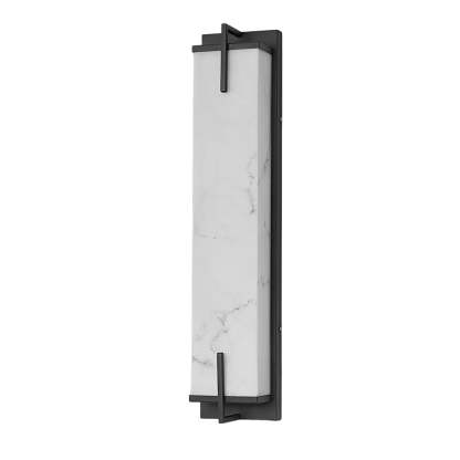 Resin Rectangular Waterproof LED Black Modern Outdoor Sconce Lighting-Lighom