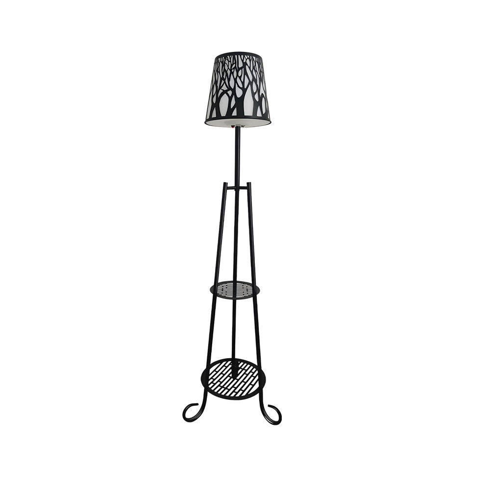 Modern Outdoor Floor Lamp with Shelves-Lighom