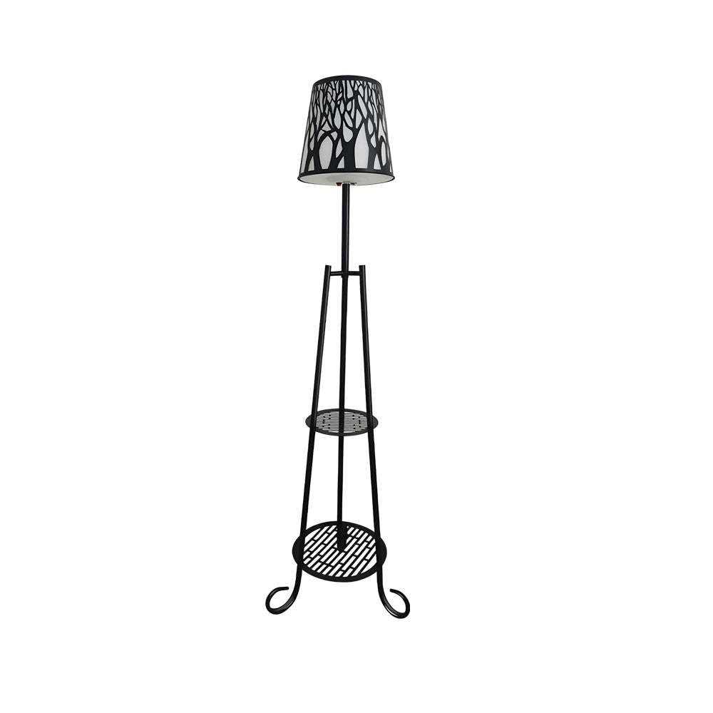 Modern Outdoor Floor Lamp with Shelves-Lighom