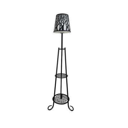 Modern Outdoor Floor Lamp with Shelves-Lighom