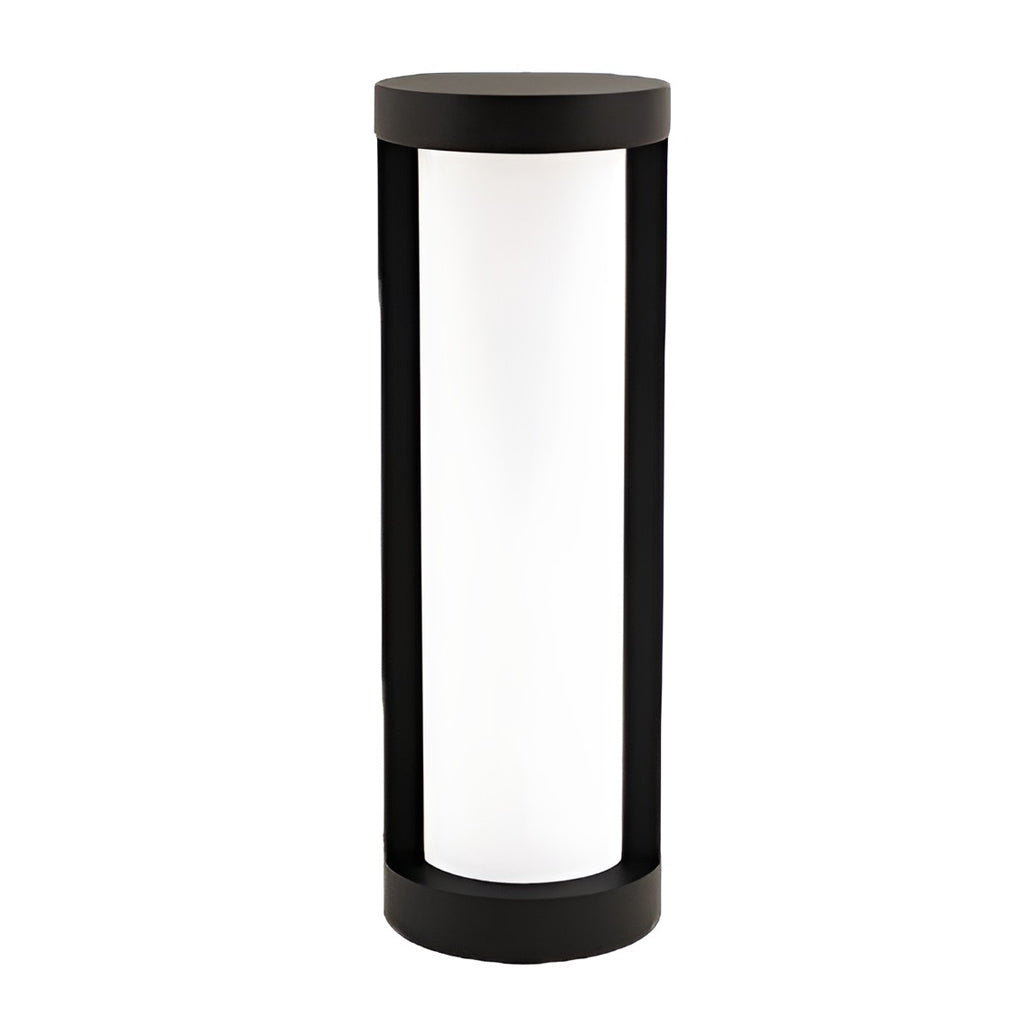 Black Cylindrical LED Pathway Lights Solar and Wired Outdoor Lighting Solutions-Lighom
