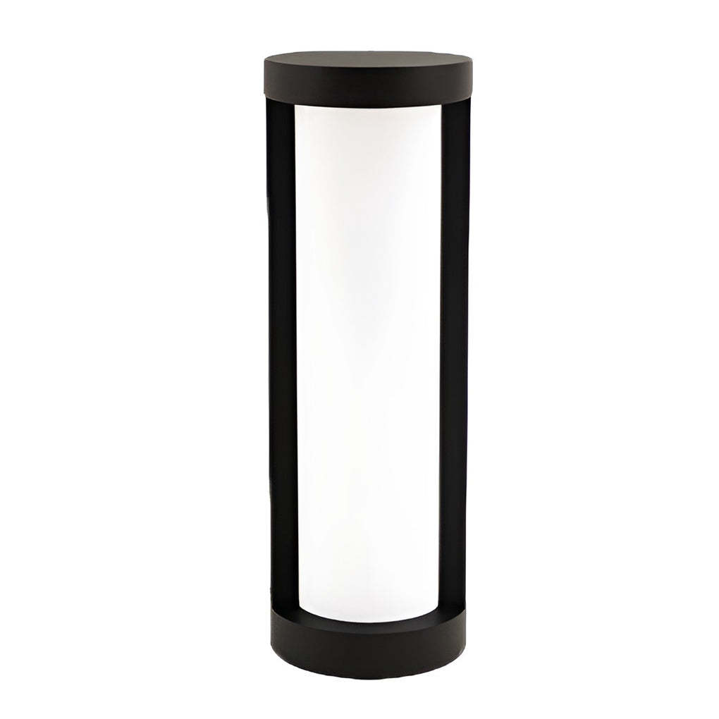 Black Cylindrical LED Pathway Lights Solar and Wired Outdoor Lighting Solutions-Lighom