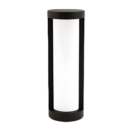 Black Cylindrical LED Pathway Lights Solar and Wired Outdoor Lighting Solutions-Lighom