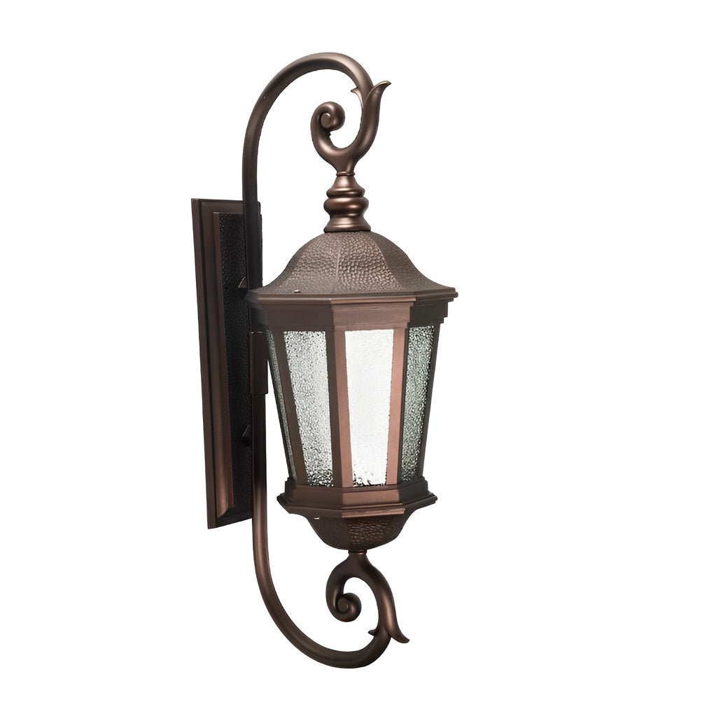 Waterproof Retro Aluminum Glass Shade European Style Outdoor Wall Lights-Lighom