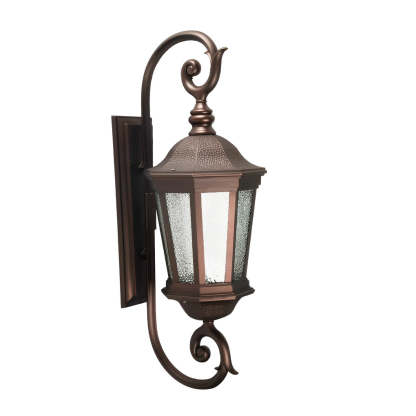 Waterproof Retro Aluminum Glass Shade European Style Outdoor Wall Lights-Lighom