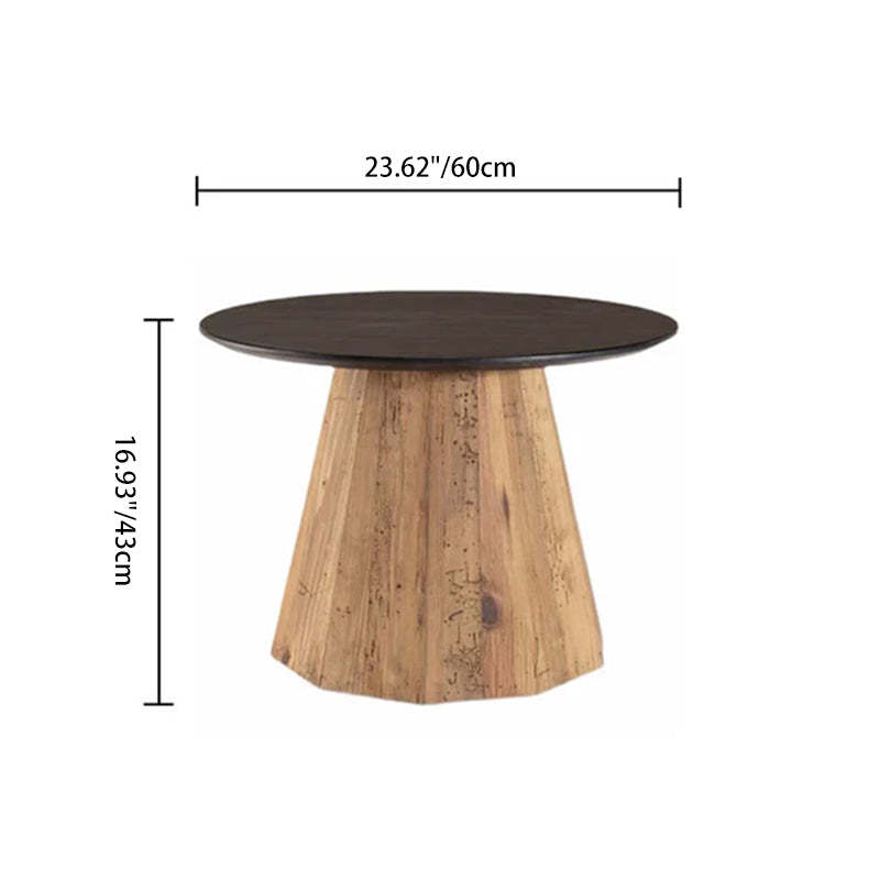 Contemporary Round Oak Veneer Coffee Table