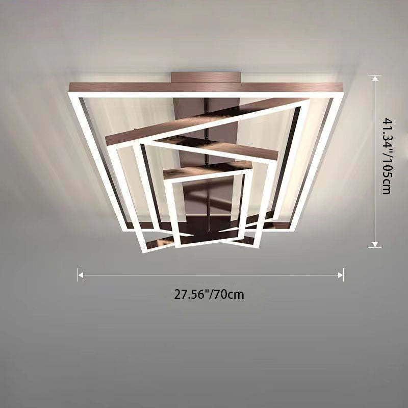 Minimalist Aluminum Multi-Layer Rectangular LED Flush Light — 4 / White Light (6000K) / 110V-120V For US/CA