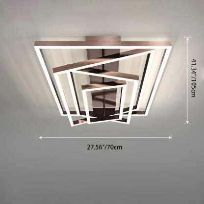 Minimalist Aluminum Multi-Layer Rectangular LED Flush Light — 4 / White Light (6000K) / 110V-120V For US/CA