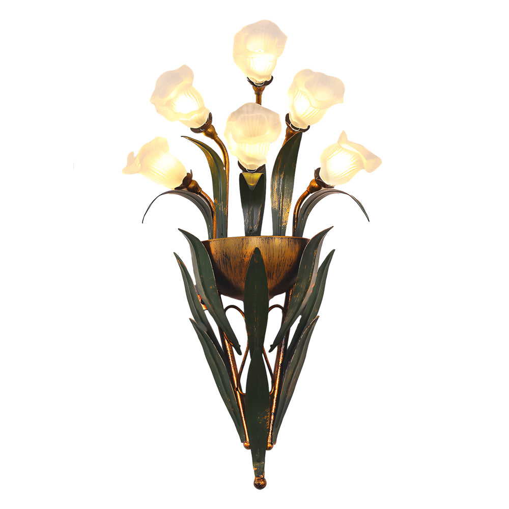 Bouquet Leaves Pastoral American Wall Lamp