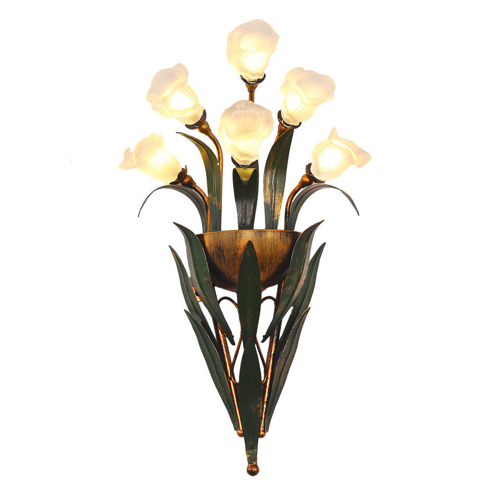 Bouquet Leaves Pastoral American Wall Lamp