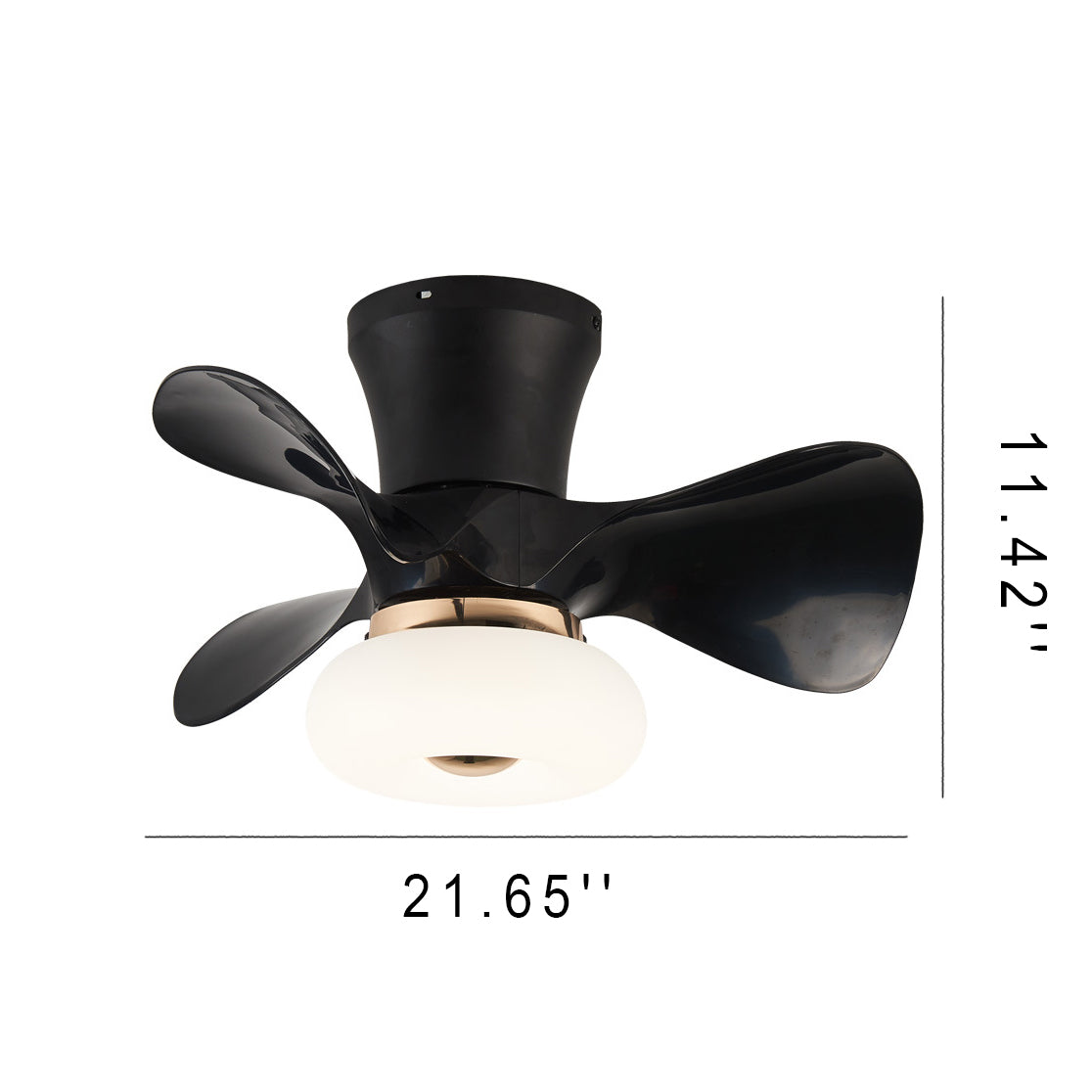 Nordic Macaron Metal LED Semi-Flush Ceiling Fan Light