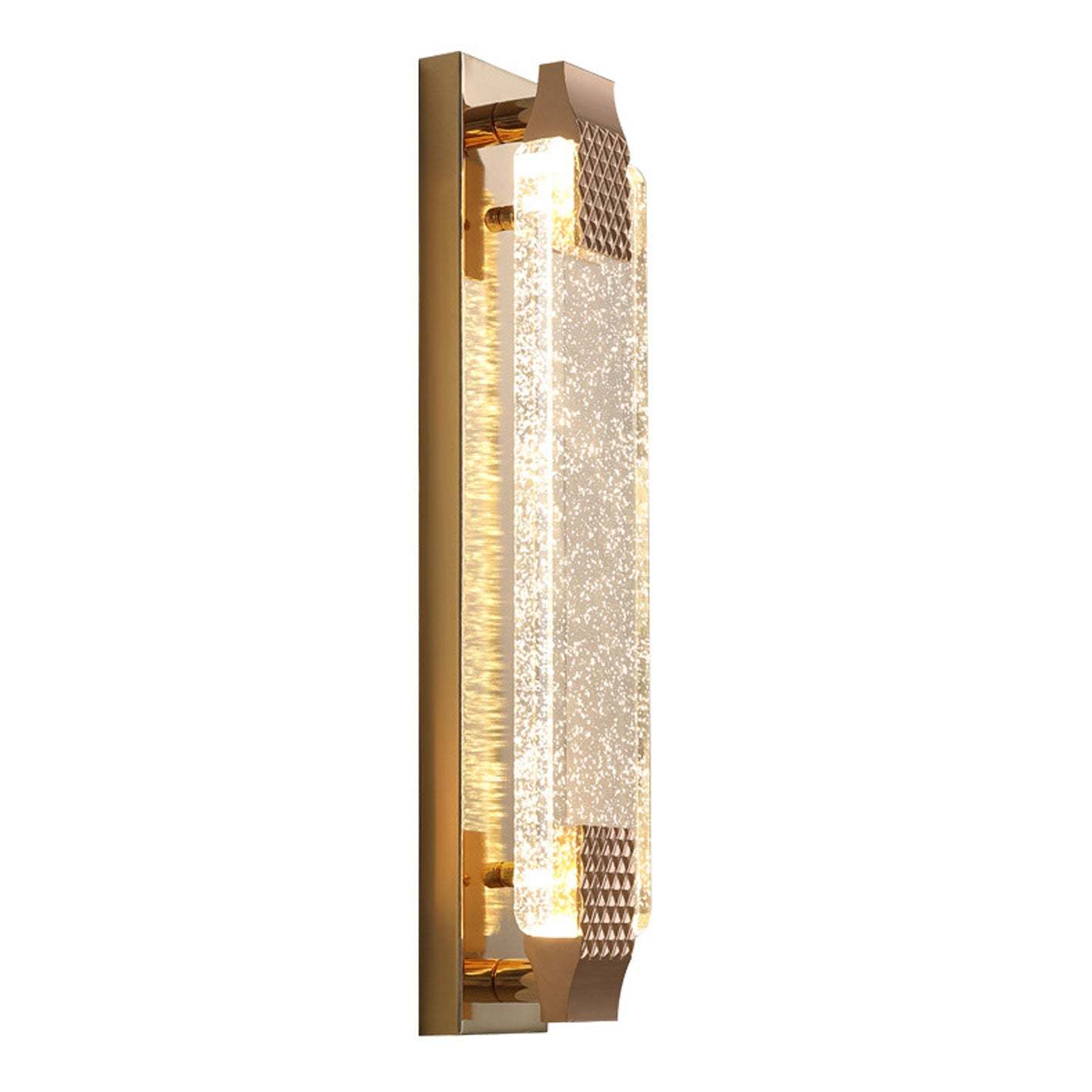European Rectangular Bubble Crystal LED Sconce — 110V-120V For US/CA / Warm Light (3000K)