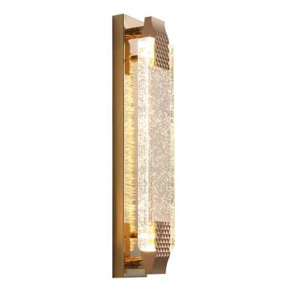 European Rectangular Bubble Crystal LED Sconce — 110V-120V For US/CA / Warm Light (3000K)
