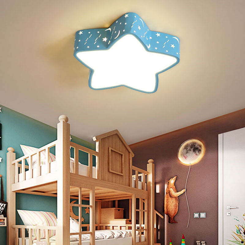 Cartoon Star Shape LED Flush Mount Light