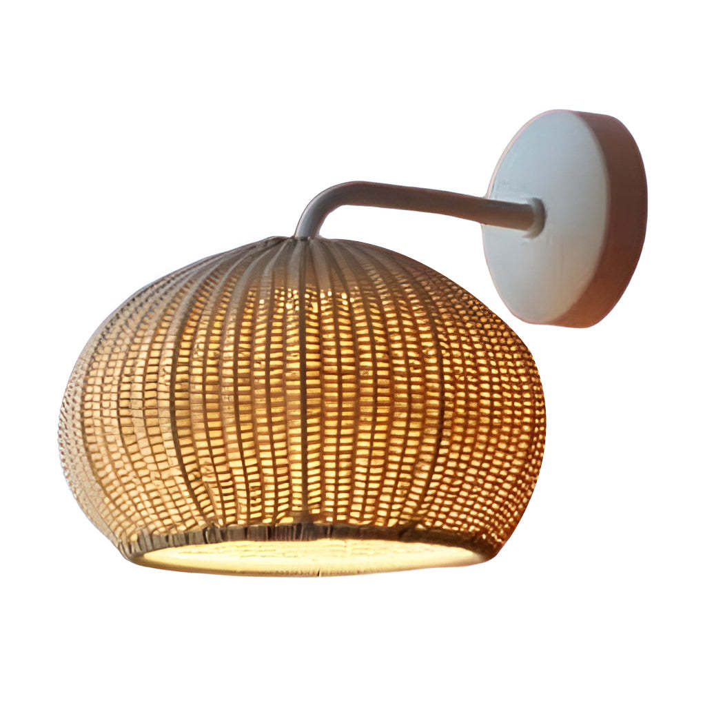 Lantern Shaped Waterproof Rattan Modern Outdoor Wall Lamp Chandelier-Lighom
