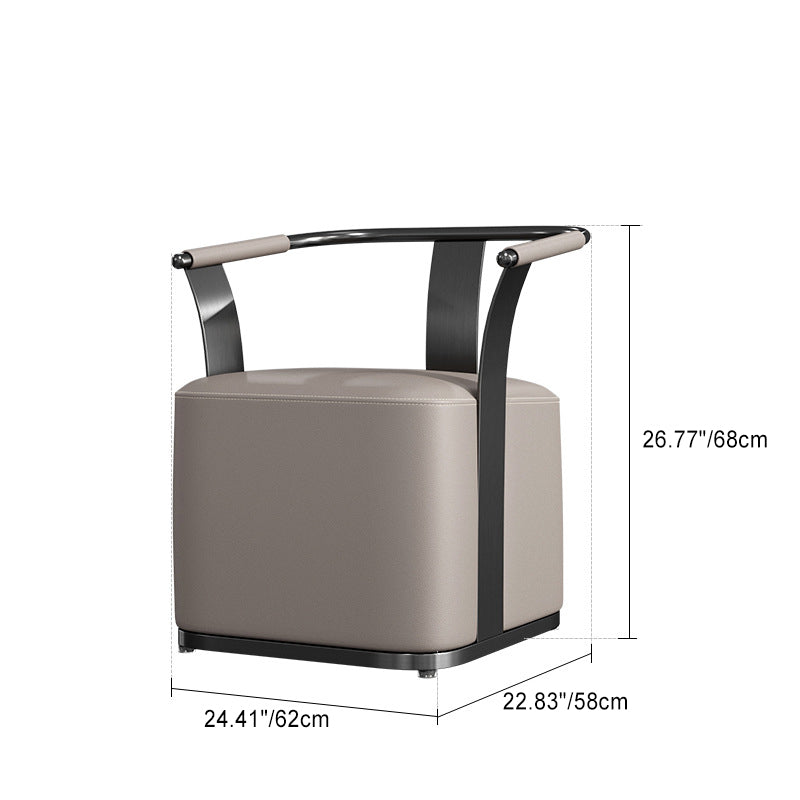 Minimalist Metal Leather Armchair