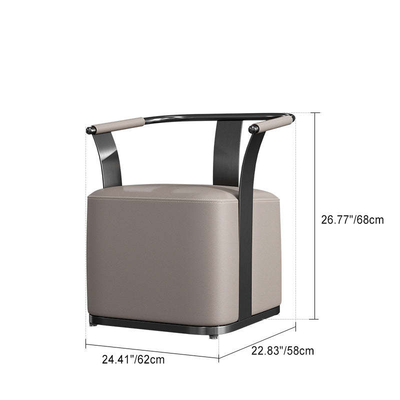 Minimalist Metal Leather Armchair