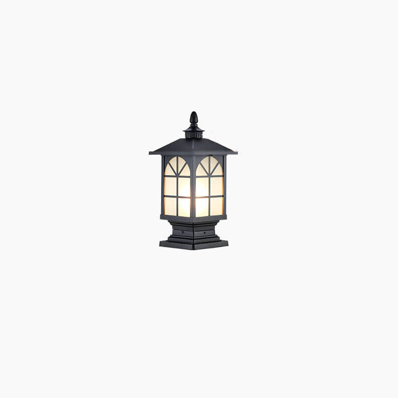 Chinese Frosted Aluminum Cage Post Landscape Light