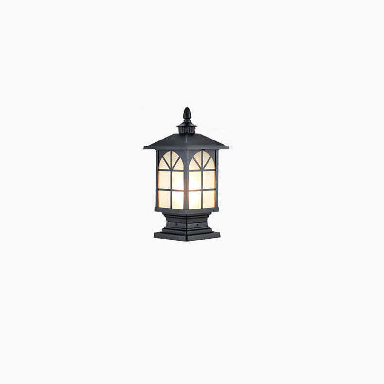 Chinese Frosted Aluminum Cage Post Landscape Light
