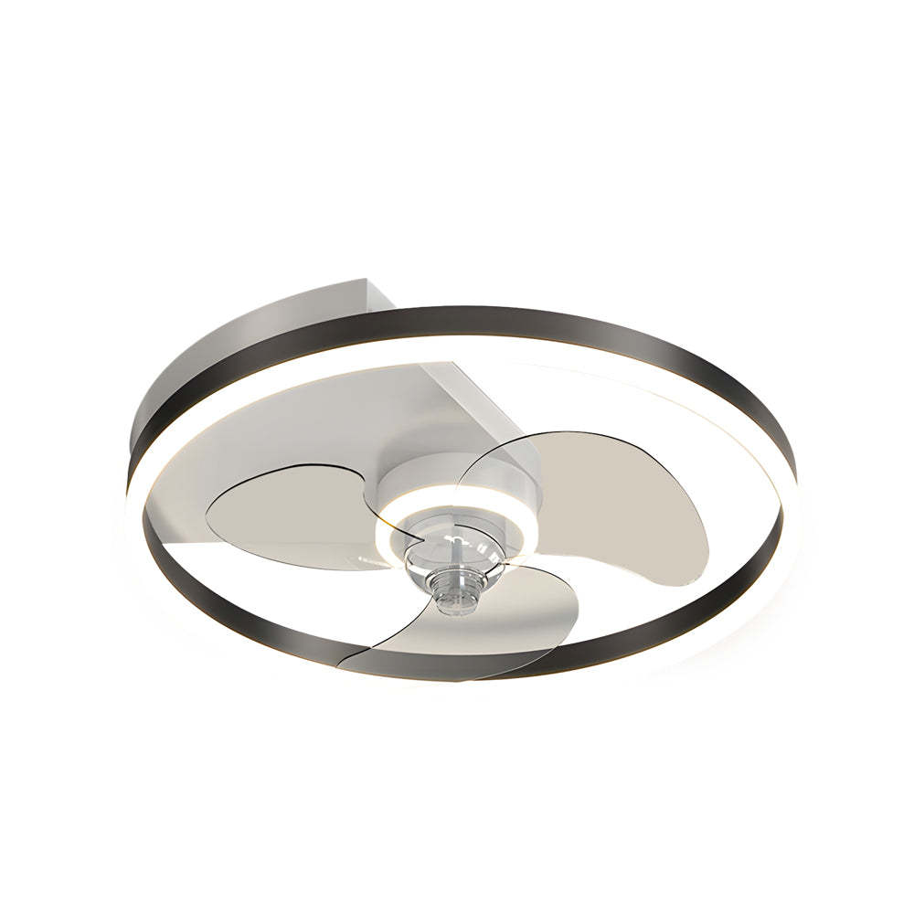 Simple Round Silent LED 3-Step Flush Mount Ceiling Fan