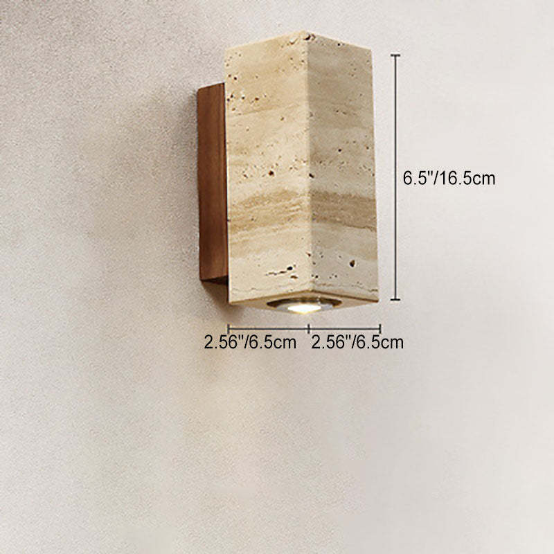 Japanese Wabi-Sabi Yellow Travertine Wall Sconce