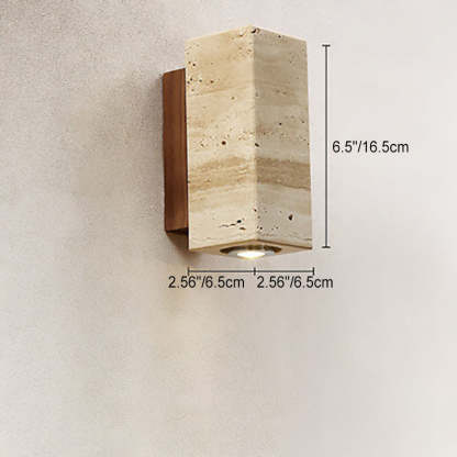 Japanese Wabi-Sabi Yellow Travertine Wall Sconce