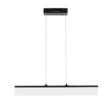 Minimalist Linear Strip Dimmable LED Black Chandelier