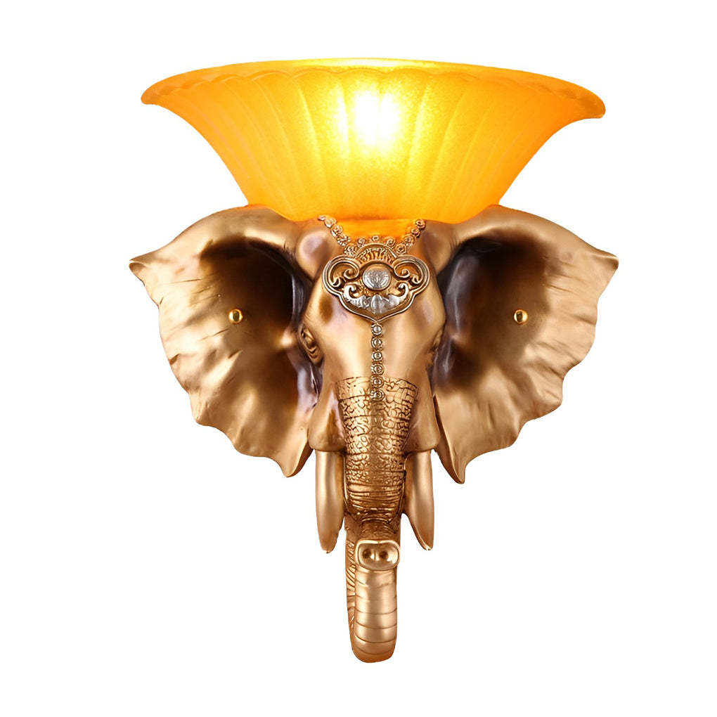 Cartoon Resin Elephant Shape Luxury European Style Wall Sconces Lighting-Lighom
