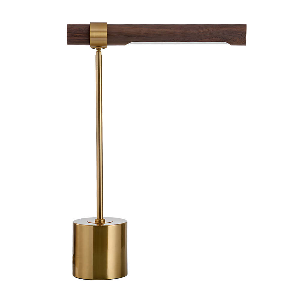 Minimalist Linear Wood LED Desk Lamp with USB Port and Dimmable Light Bar-Lighom