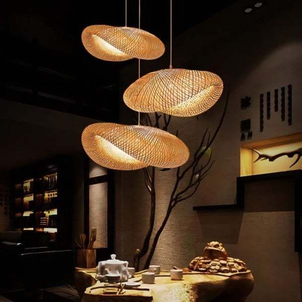 Modern Bamboo Kitchen Island Pendant Light