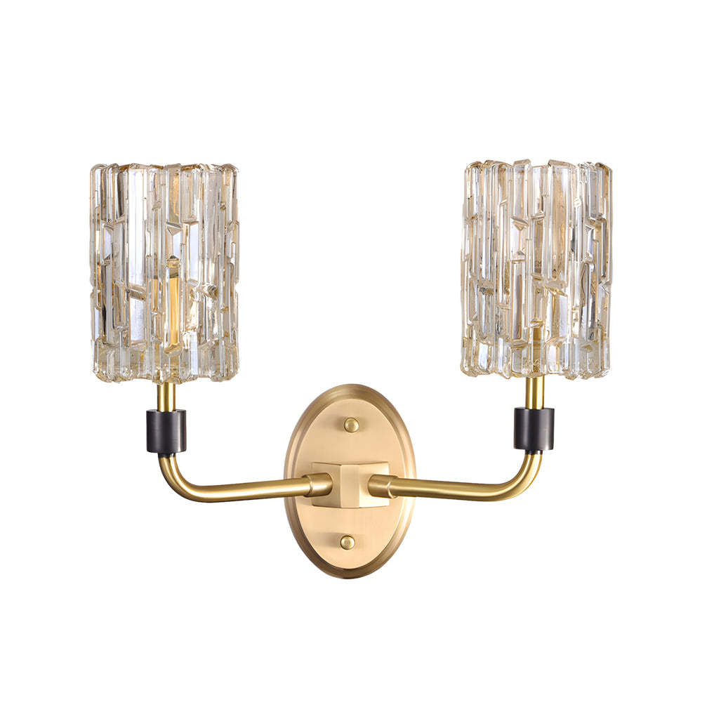 Luxury Copper Armed Crystal Modern Wall Sconce