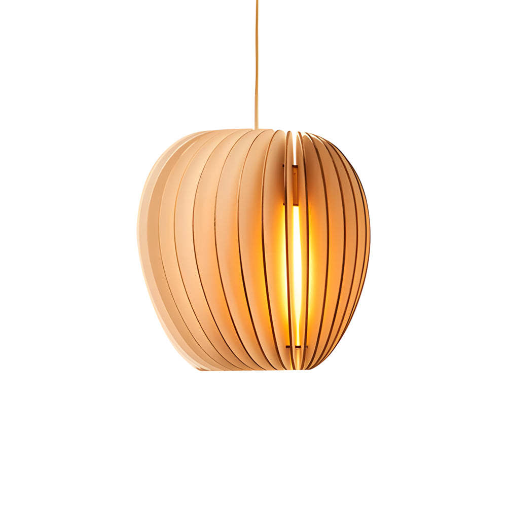 Handmade Wood Veneer Lantern Japanese Pendant Light