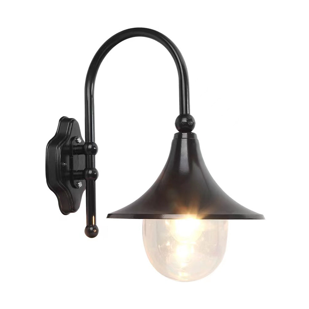 Creative Trumpet Shaped Waterproof LED Black Vintage Outdoor Wall Lamp-Lighom