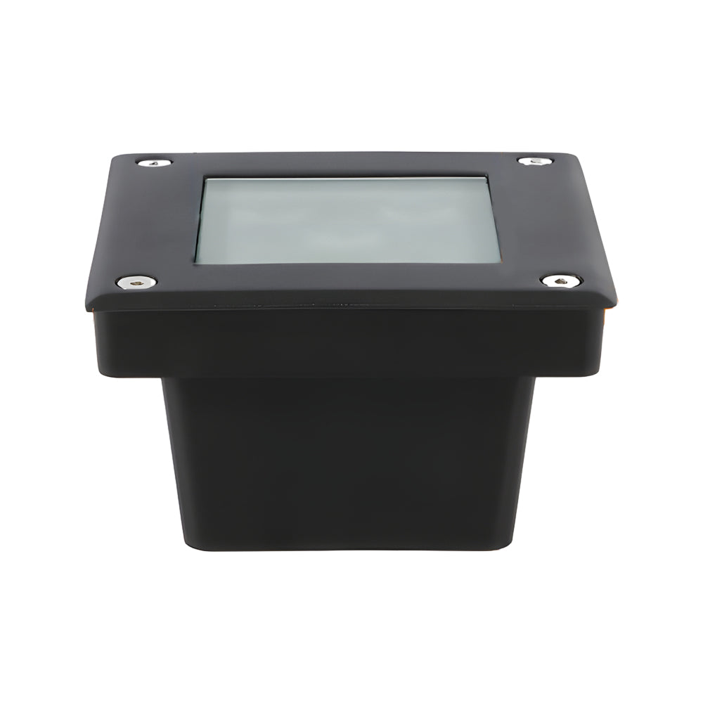 5-Light LED Modern Square In-Ground Well Lights Step Deck Lighting with Light Sensor for Pathways-Lighom