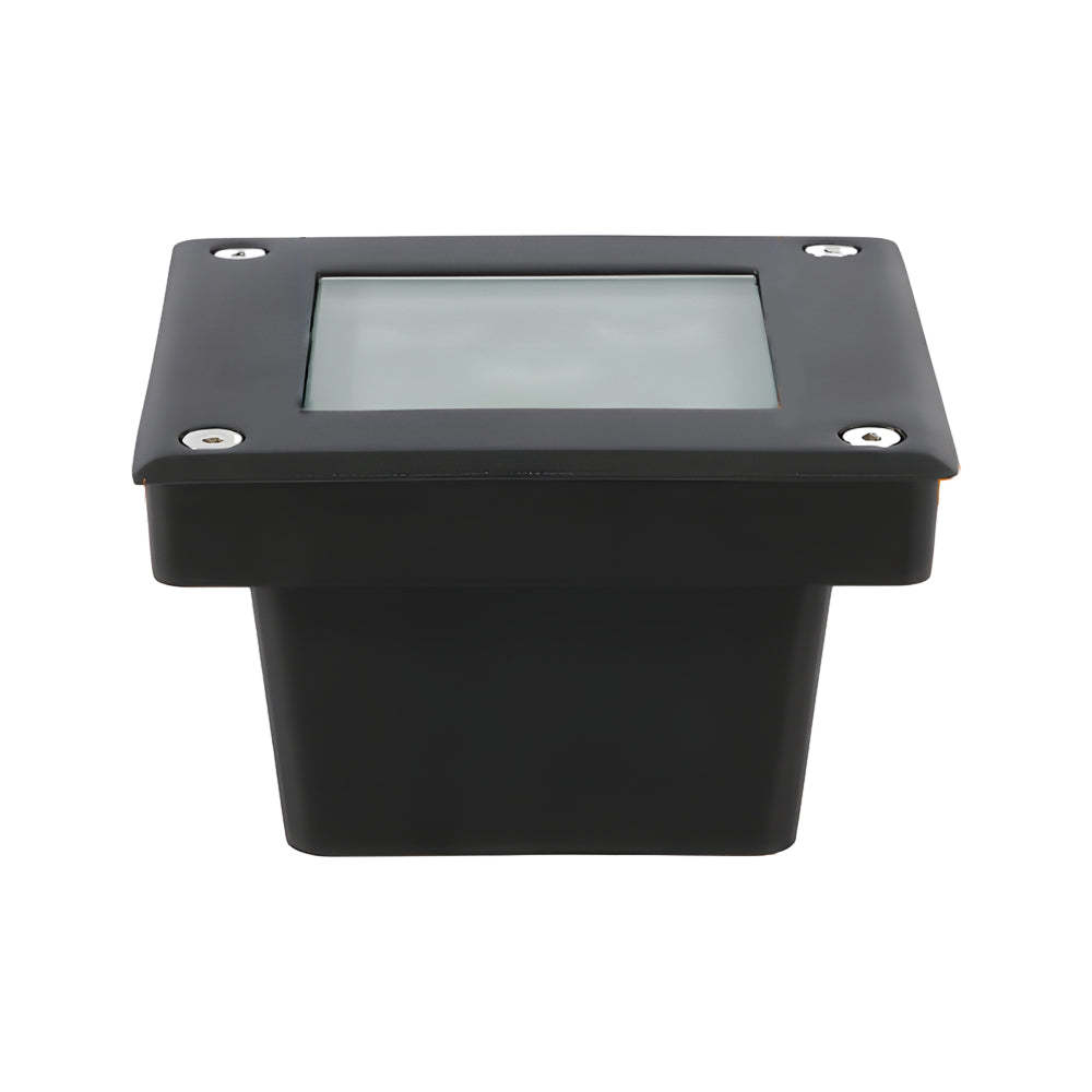 5-Light LED Modern Square In-Ground Well Lights Step Deck Lighting with Light Sensor for Pathways-Lighom