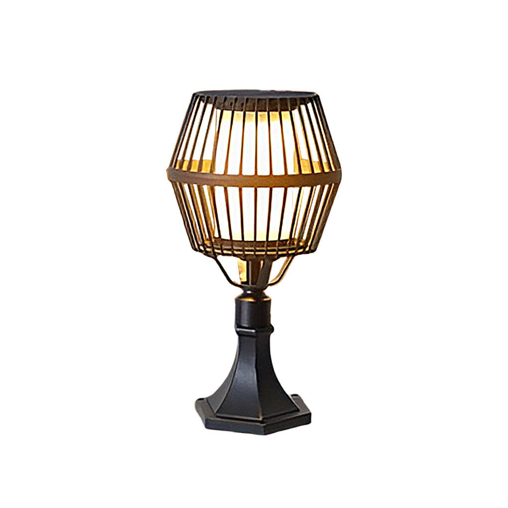 Waterproof Aluminum LED Matte Black Modern Solar Outdoor Lights Lanterns-Lighom
